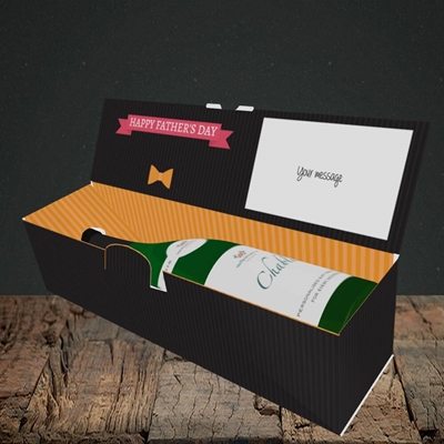 Picture of Bowtie(Without Photo), Father's Day Design, Lay down Bottle Box