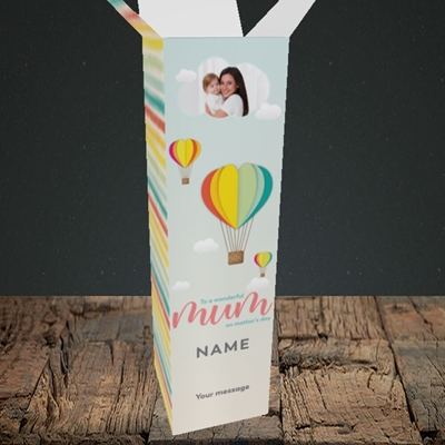 Picture of Hot Air Balloon, Mother's Day Design, Upright Bottle Box