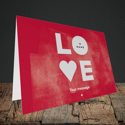Picture of Love Type (stacked) (Without Photo), Valentine's Design, Landscape Greetings Card