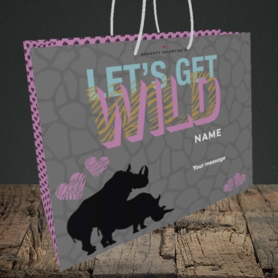 Picture of Let's Get Wild(Without Photo), Valentine's Design, Medium Landscape Gift Bag