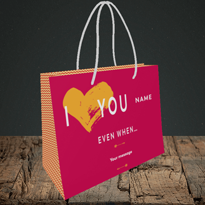 Picture of Love You Even When, (Without Photo) Valentine's Design, Small Landscape Gift Bag
