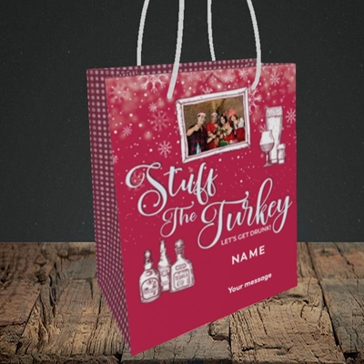 Picture of Stuff The Turkey, Christmas Design, Small Portrait Gift Bag