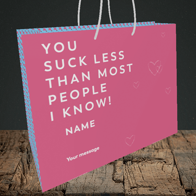 Picture of Suck Less, (Without Photo) Valentine's Design, Medium Landscape Gift Bag
