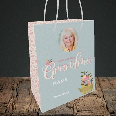 Picture of Grandma, Birthday Design, Small portrait Gift Bag