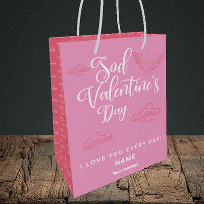 Picture of Sod Valentine's Day, (Without Photo) Valentine's Design, Small Portrait Gift Bag
