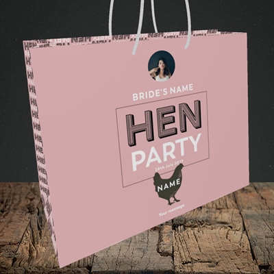 Picture of Hen Party Party Party - Peachy Pink, Wedding Design, Medium Landscape Gift Bag