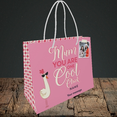 Picture of Cool Chick, Mother's Day Design, Small Landscape Gift Bag