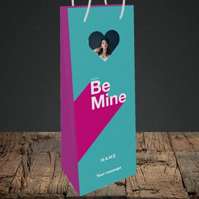 Picture of Always be Mine (type), Valentine's Design, Bottle Bag