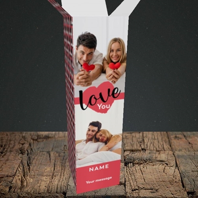 Picture of Central Heart, Valentine's Design, Upright Bottle Box