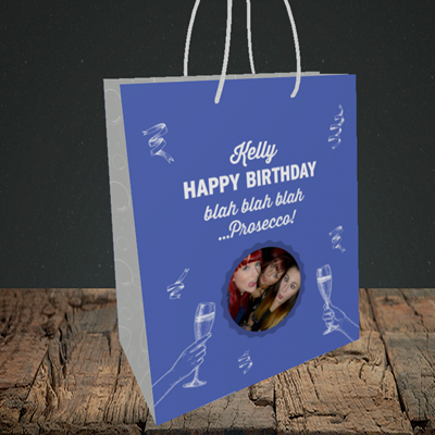 Picture of Blah, Birthday Design, Small Portrait Gift Bag
