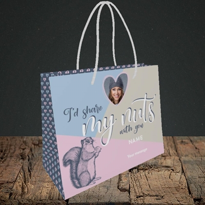 Picture of Share My Nuts, Valentine's Design, Small Landscape Gift Bag
