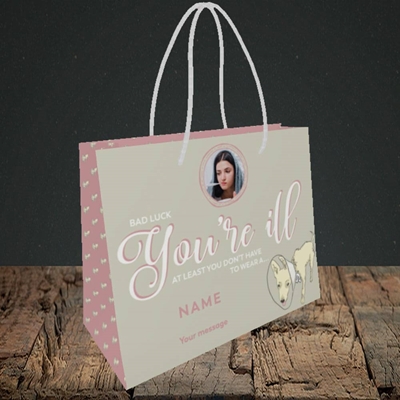Picture of Neck Cone, Get Well Soon Design, Small Landscape Gift Bag
