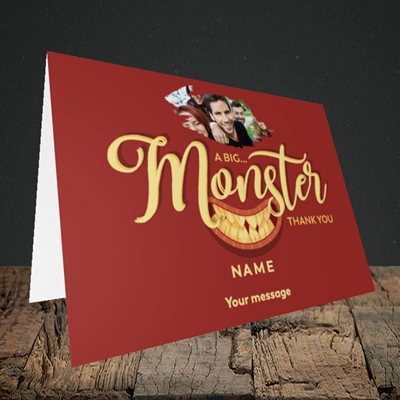 Picture of Monster Thank You, Thank You Design, Landscape Greetings Card