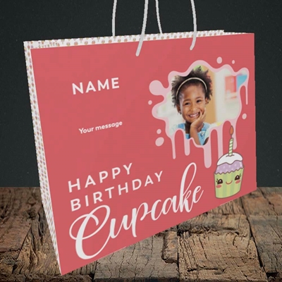 Picture of Cupcake, Birthday Design, Medium Landscape Gift Bag