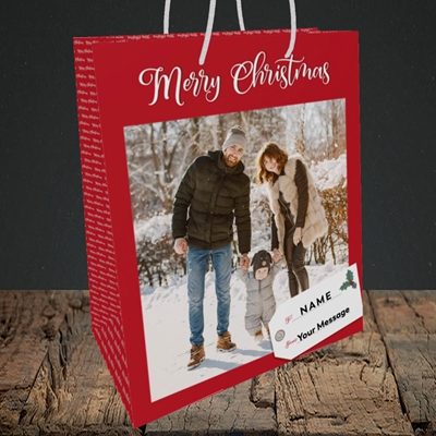 Picture of 1. A Merry Christmas, Large Photo, Christmas Design, Medium Portrait Gift Bag