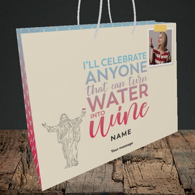 Picture of Water To Wine, Easter Design, Medium Landscape Gift Bag