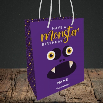 Picture of Monster Face(Without Photo), Birthday Design, Small Portrait Gift Bag
