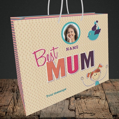 Picture of Best Mum, Medium Landscape Gift Bag