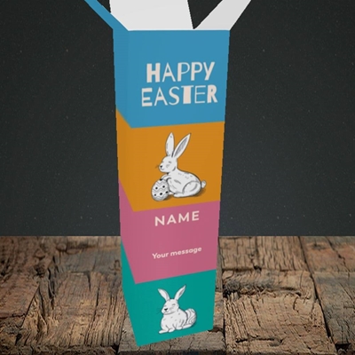 Picture of 4 Colour Bunnies(Without Photo), Easter Design, Upright Bottle Box