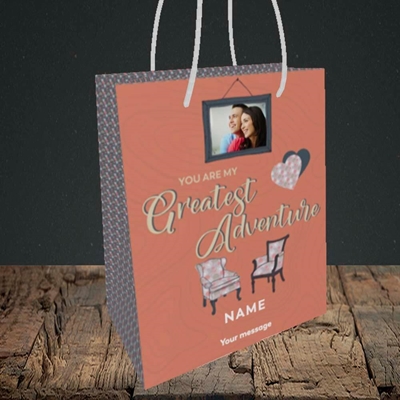 Picture of Greatest Adventure, Valentine's Design, Small Portrait Gift Bag