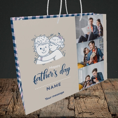 Picture of Father & Daughter, Father's Day Design, Medium Landscape Gift Bag