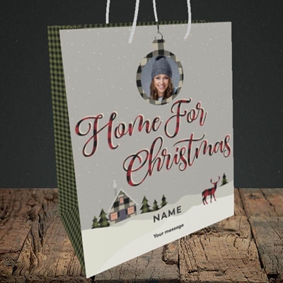 Picture of Home For Christmas, Christmas Design, Medium Portrait Gift Bag