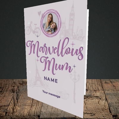 Picture of Marvellous Mum, Mother's Day Design, Portrait Greetings Card