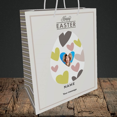 Picture of Egg Of Hearts, Easter Design, Medium Portrait Gift Bag