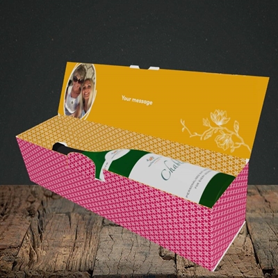 Picture of Flowers, Thank You Design, Lay-down Bottle Box