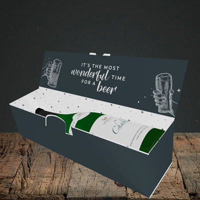 Picture of Time for a Beer, (Without Photo) Christmas Design, Lay-down Bottle Box