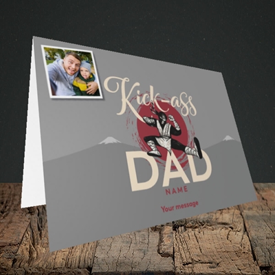 Picture of Kick-Ass Dad, Father's Day Design, Landscape Greetings Card