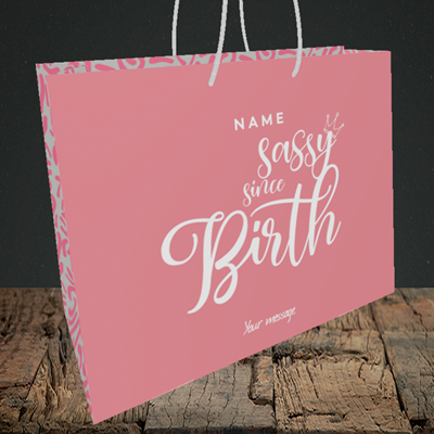 Picture of Sassy, (Without Photo) Birthday Design, Medium Landscape Gift Bag