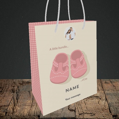 Picture of Little Bundle-Girl, New Baby Design, Small portrait Gift Bag