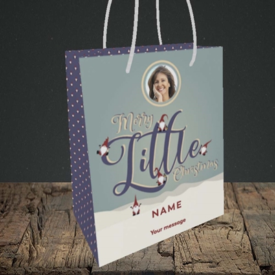 Picture of Merry Little Christmas, Christmas Design, Small Portrait Gift Bag