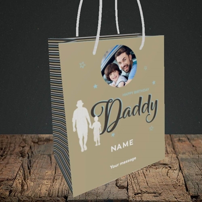 Picture of Daddy & Son, Birthday Design, Small portrait Gift Bag