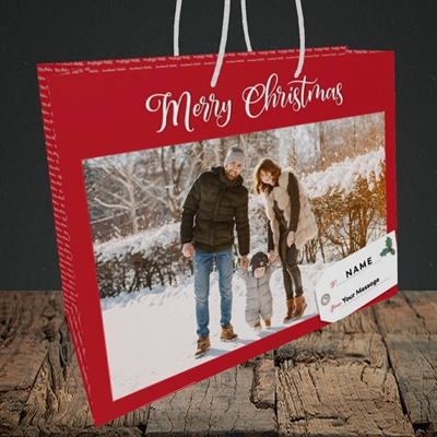 Picture of 1. A Merry Christmas, Large Photo, Christmas Design, Medium Landscape Gift Bag