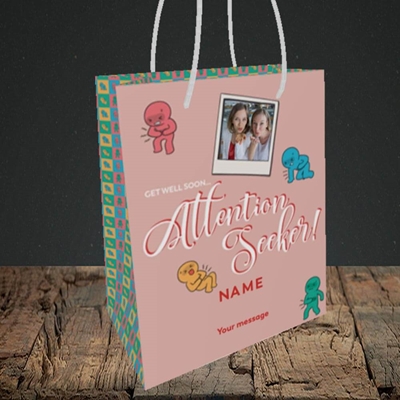 Picture of Attention Seeker, Get Well Soon Design, Small Portrait Gift Bag