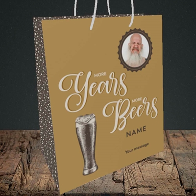 Picture of Years Beers, Birthday Design, Medium Portrait Gift Bag