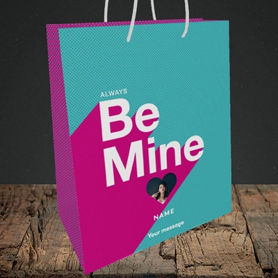 Picture of Always be Mine (type), Valentine's Design, Medium Portrait Gift Bag