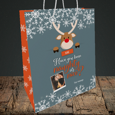Picture of Naughty, Christmas Design, Medium Portrait Gift Bag
