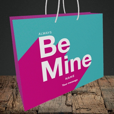 Picture of Always be Mine (type) (Without Photo), Valentine's Design, Medium Landscape Gift Bag