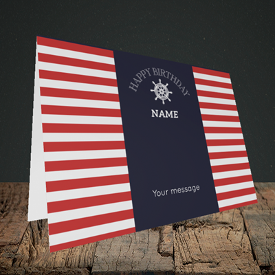 Picture of Nautical, (Without Photo) Birthday Design, Landscape Greetings Card