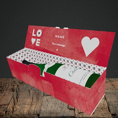 Picture of Love Type (stacked) (Without Photo), Valentine's Design, Lay-down Bottle Box