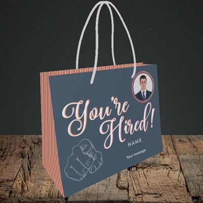 Picture of You're Hired, New Job Design, Small Landscape Gift Bag