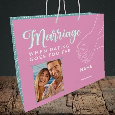 Picture of Dating Goes Too Far, Wedding Design, Medium Landscape Gift Bag