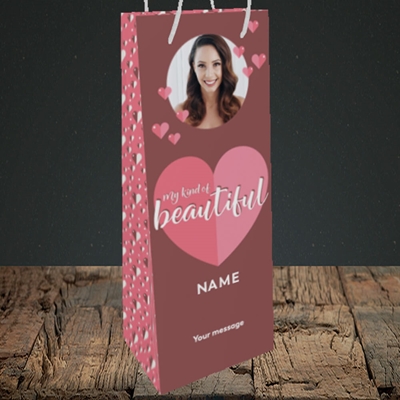 Picture of My Kind Of Beautiful, Valentine's Design, Bottle Bag