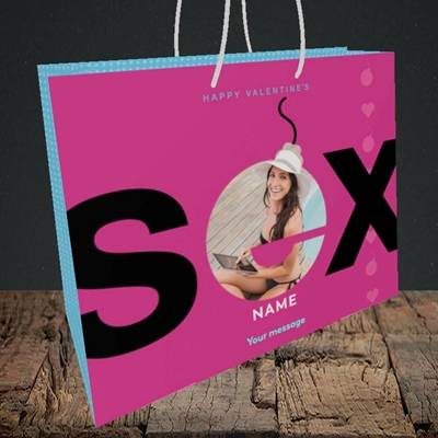 Picture of Sex Bomb - Pink, Valentine's Design, Medium Landscape Gift Bag