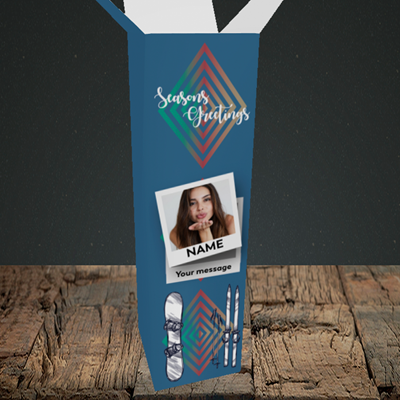 Picture of Ski Polaroid, Christmas Design, Upright Bottle Box