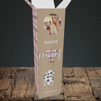 Picture of I Woof You, Valentine's Design, Upright Bottle Box