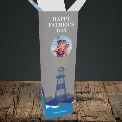 Picture of Lighthouse, Father's Day Design, Upright Bottle Box